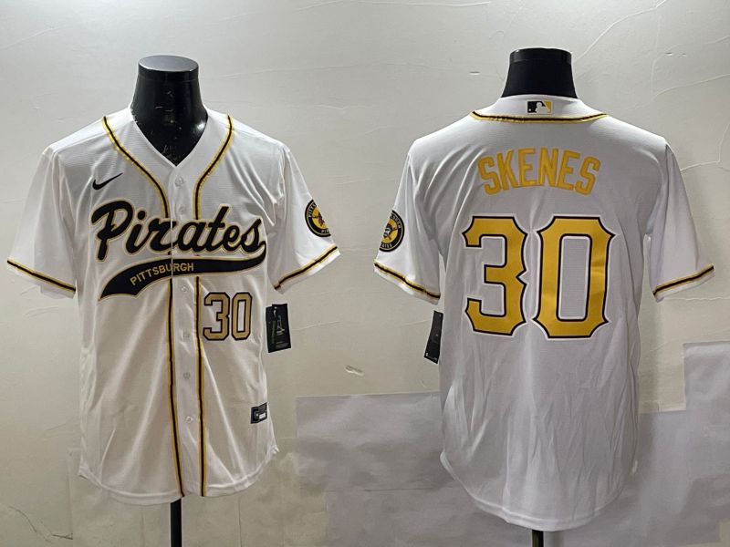 Men Pittsburgh Pirates #30 Skenes White Joint Name Nike 2025 MLB Jersey style 1->los angeles dodgers->MLB Jersey